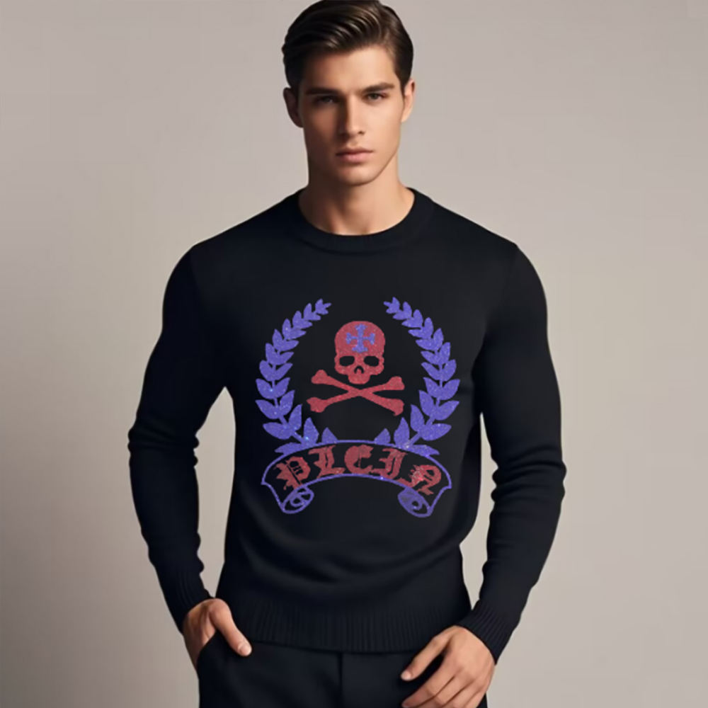 Winter Clothing English - Heren Skull Head Sweatershirts Strass Design