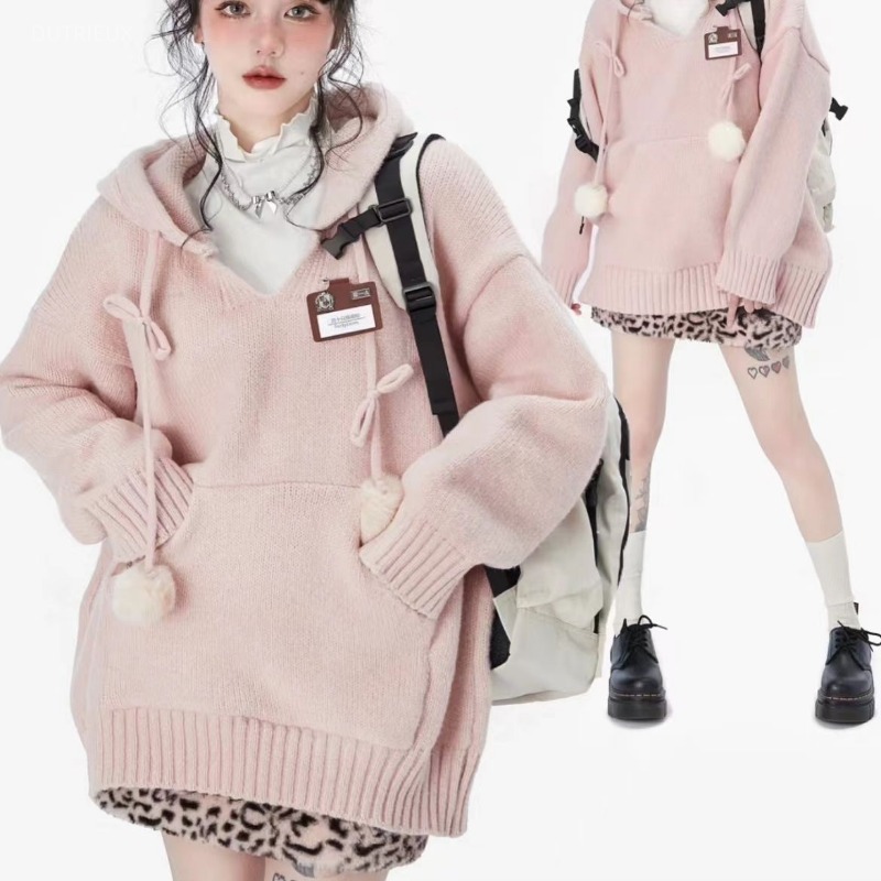 Winter Clothing Drawing - Preppy stijl Y2k truien met capuchon
