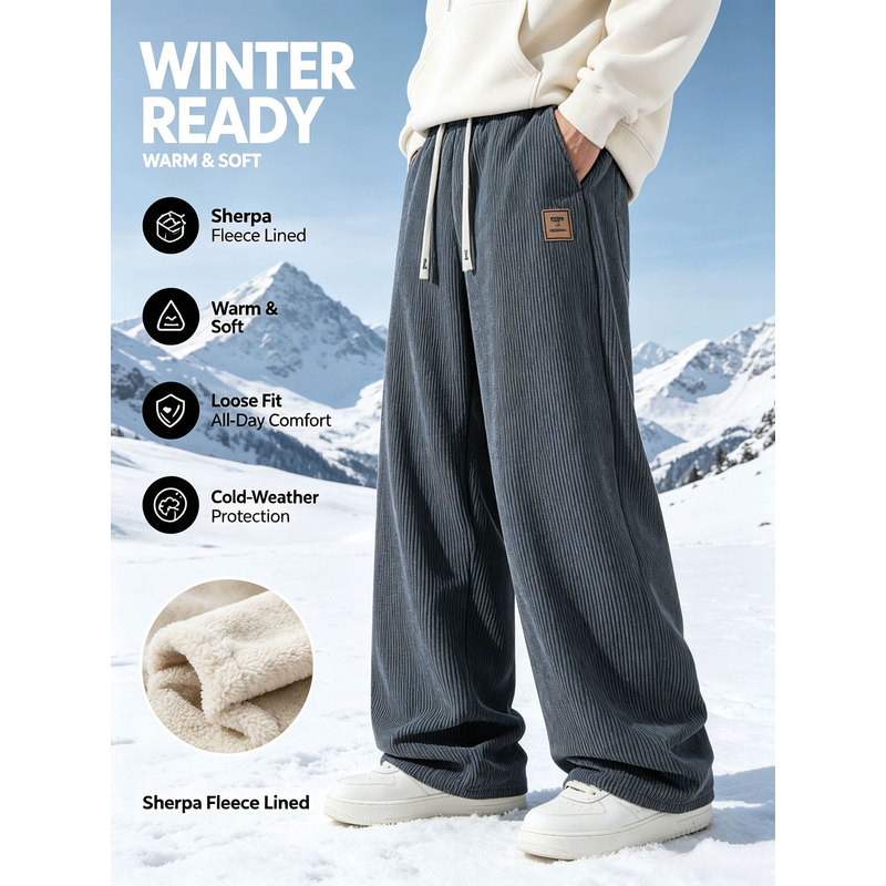 Winter Clothes Shop - Winter sportbroeken voor heren van corduroy,